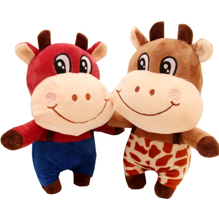
Wholesale Baby Kids Toddler Plush Stuffed Cow Animal Toys Round Body Cute Fluffy Toys Plush 