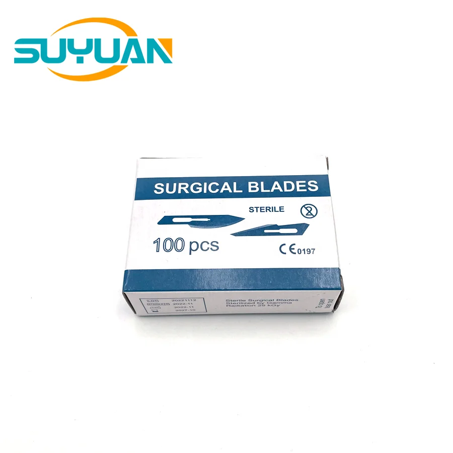 Sterilized Stainless/Carbon Steel Surgical Blade 14 Scalpel Dermaplaning Blade 14