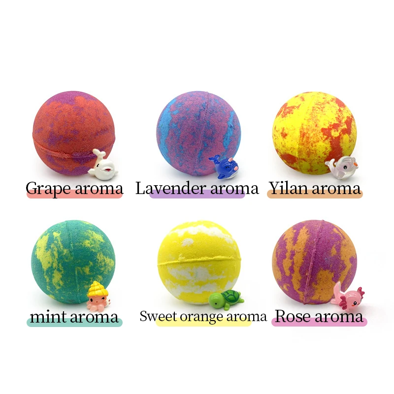 Hot selling baby children toys attractive colorful custom logo rose bath bombs private label surprise bubble bath