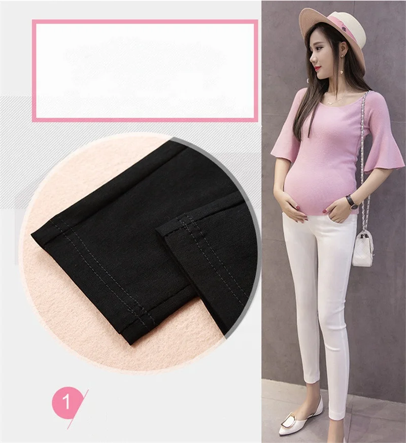 Носить брюки для беременных женщин эластичные тонкие носки на весну и осень прилив мать живот брюки