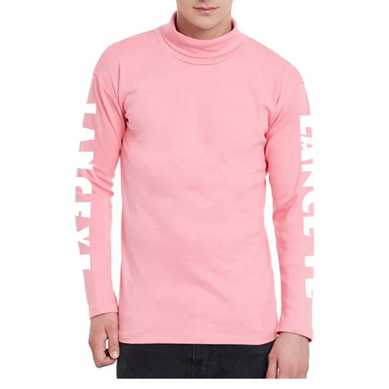 Крученая полиэфирная нить, Комплект: футболка с длинными рукавами и принтом больших размеров для мужчин футболки полиэстер футболка с высоким горлом, camisetas, футболки с длинным рукавом футболки для мальчиков