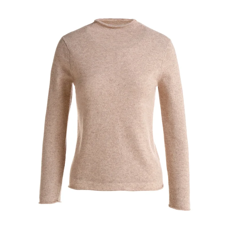 2021 Autumn Winter ODM Popular Short Pullover Slim Turtleneck Knit 100% Sweater Cashmere Top