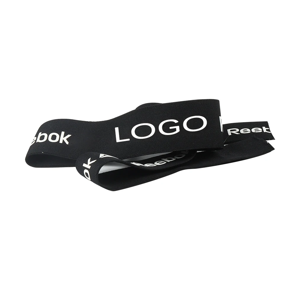 Hot selling custom printed silicone logo nylon polyester webbing elastic band for clothing accessories