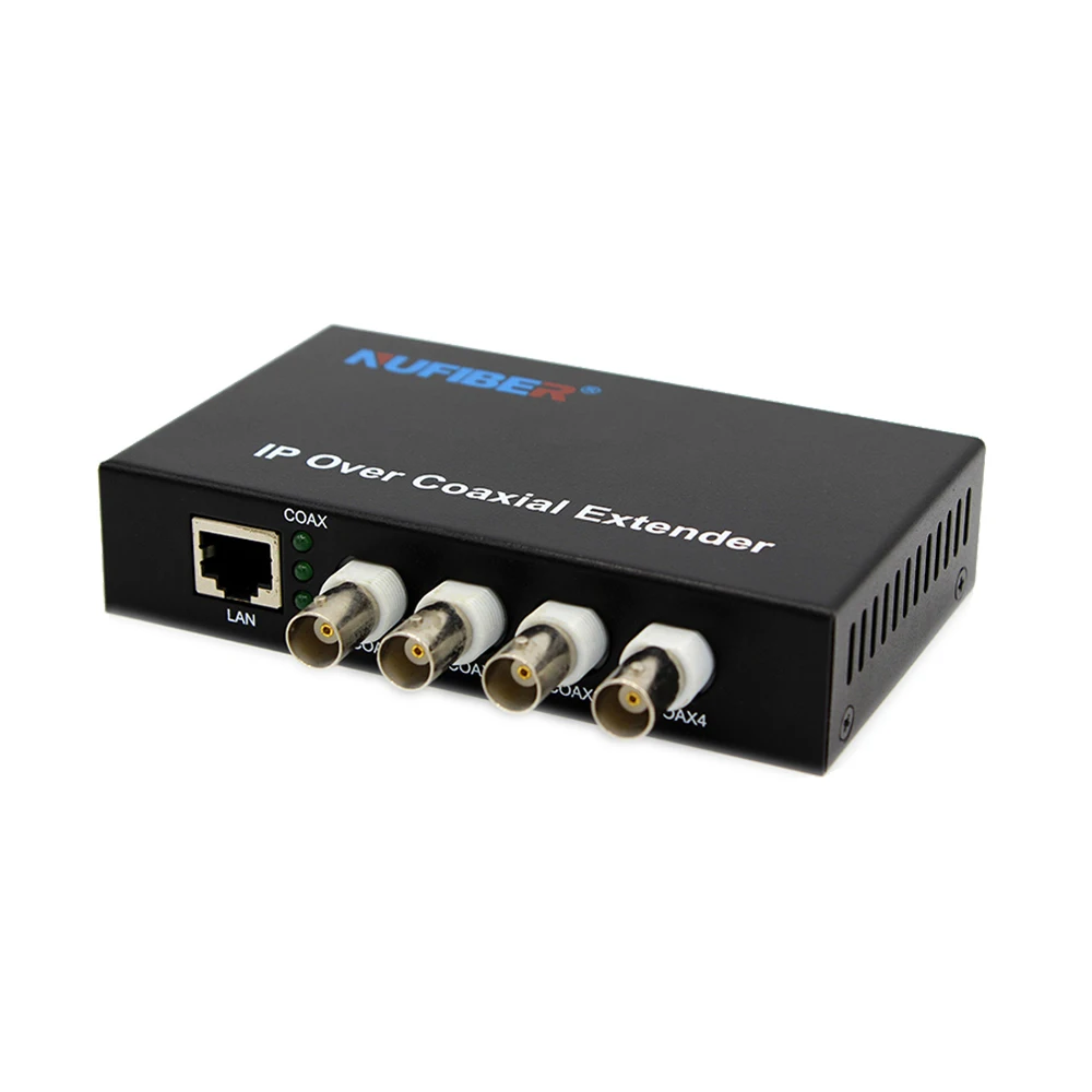 10/100M 4 BNC and 1 LAN Ethernet  over Coaxial EOC Extender 2km Receiver extender