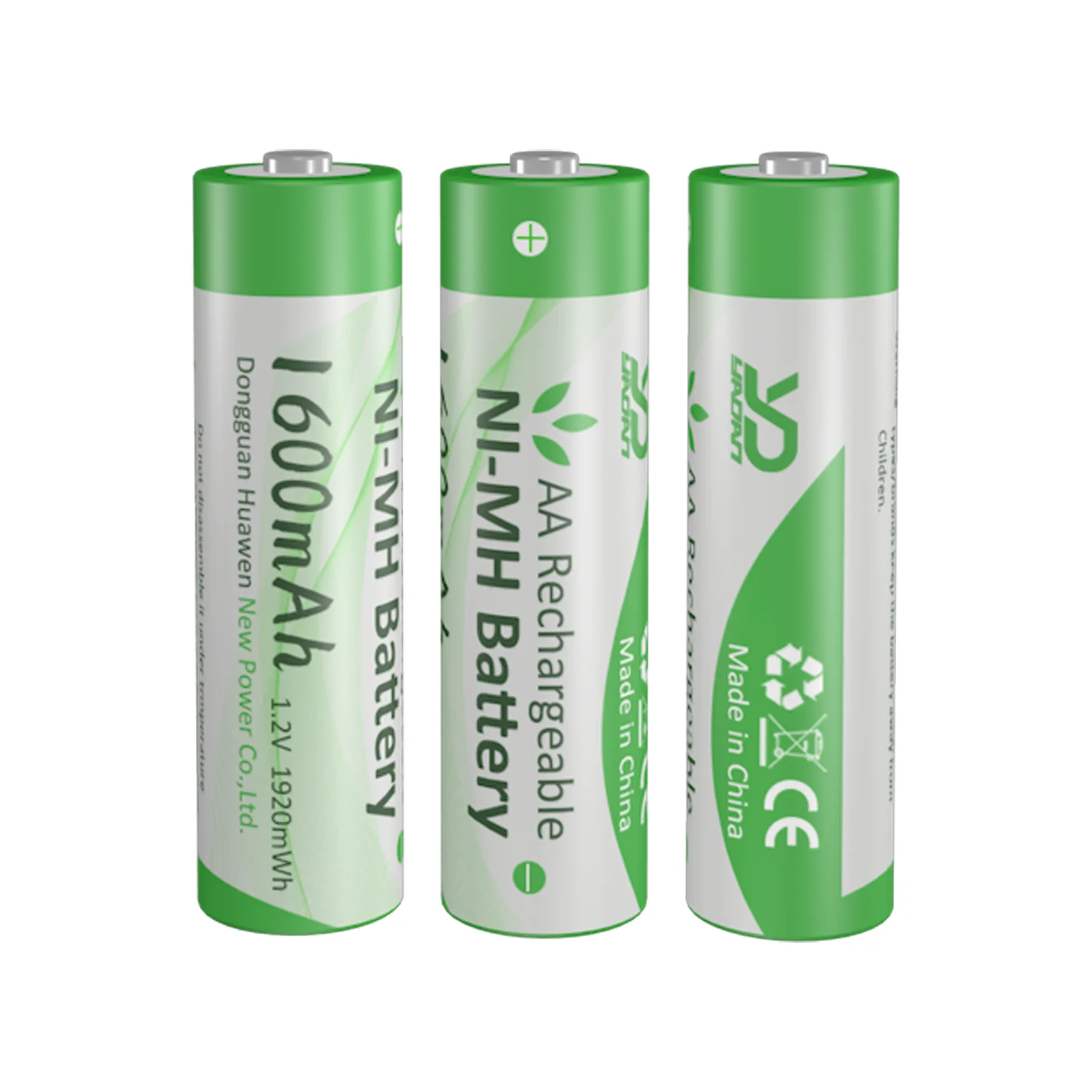 Rechargeable AA Batteries 1.2V 1600mAh Rechargeable Ni-Mh Battery For Speaker White LED Strips