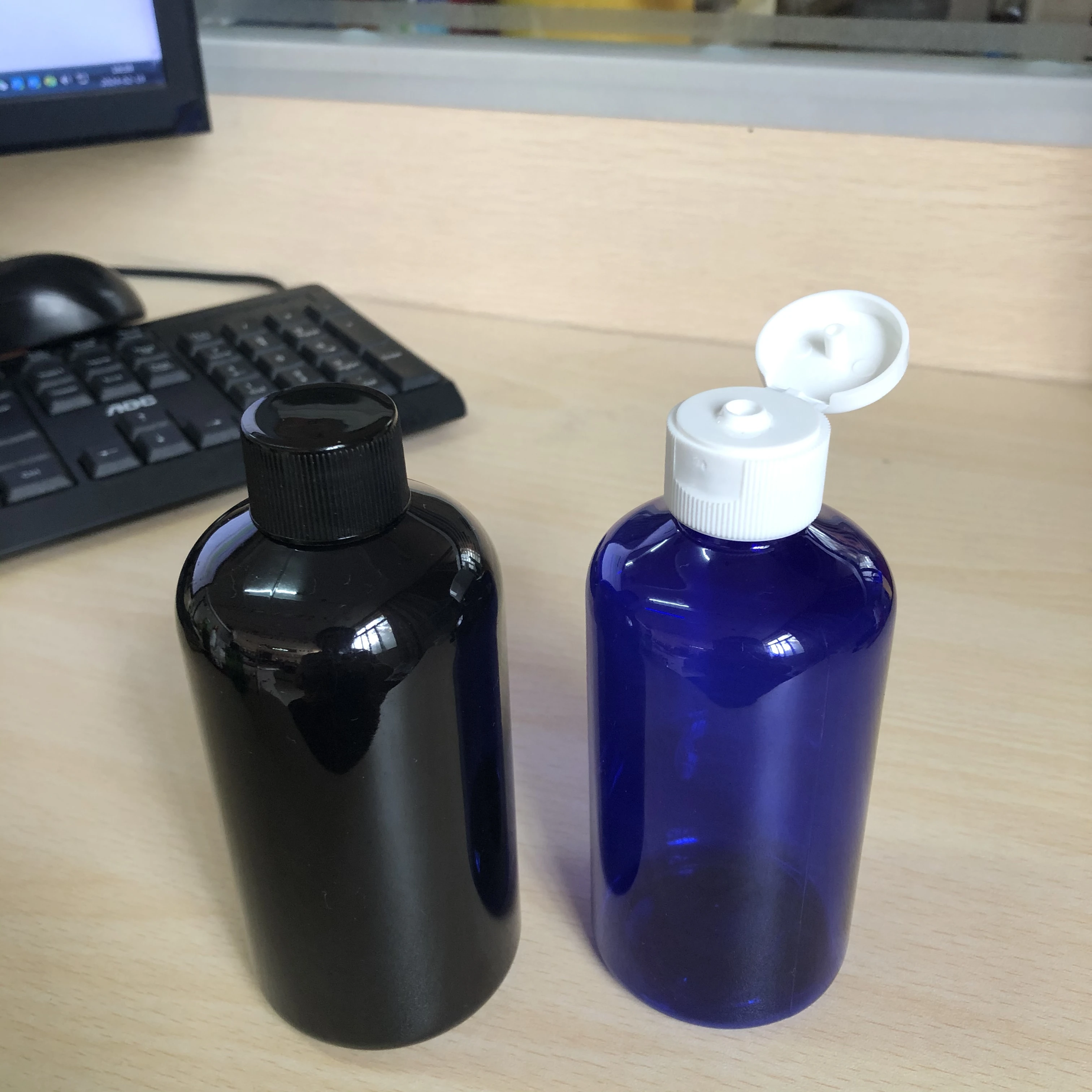 10ml 100ml Round PET Bottle With Black Screw Cap