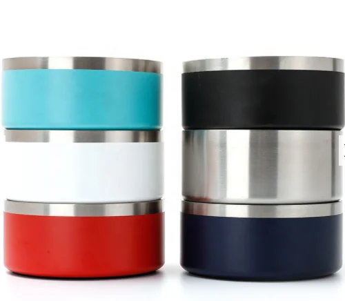 Amazon hot sale large dog bowl stainless steel pet bowls food feeder powder coat metal thermo bowls dog