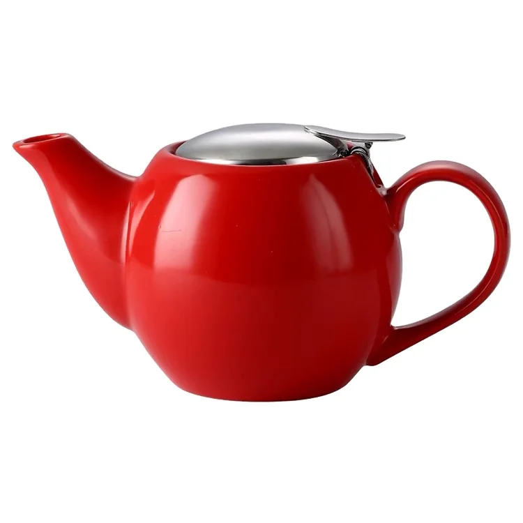 wholesale porcelain teapot tea pot with stainless steel filter leak Floral teapot set tea cup and saucer with teapot