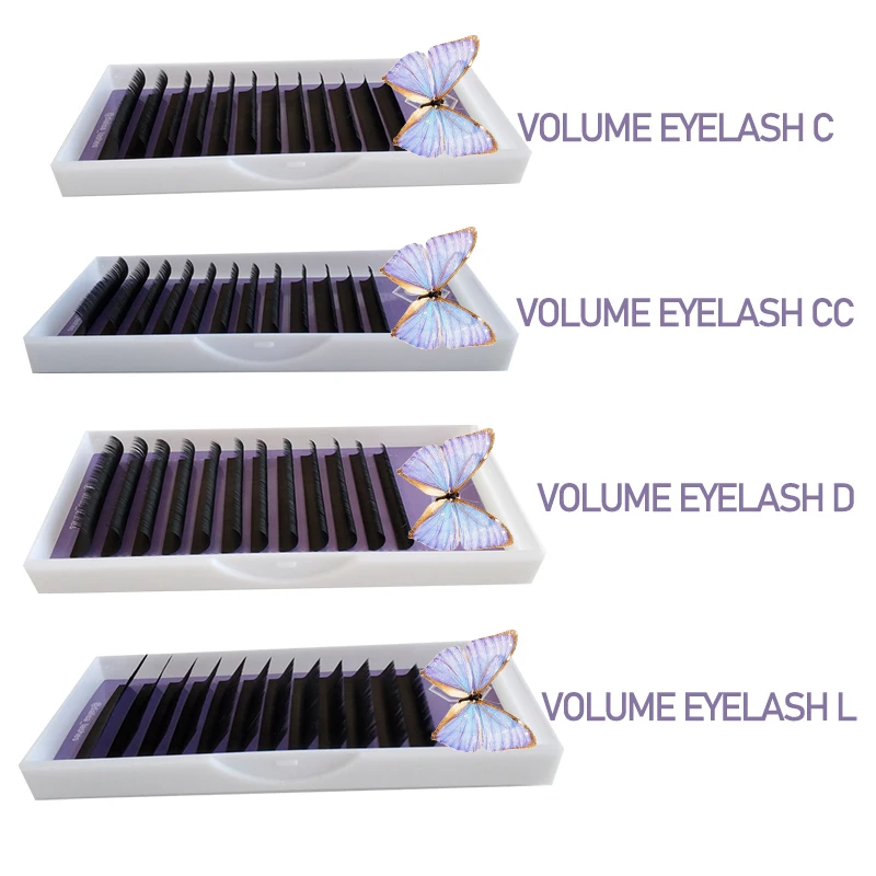 Wholesale individual eyelash extensions multiple length eyelash extension eyelash extension mix cc curl tray