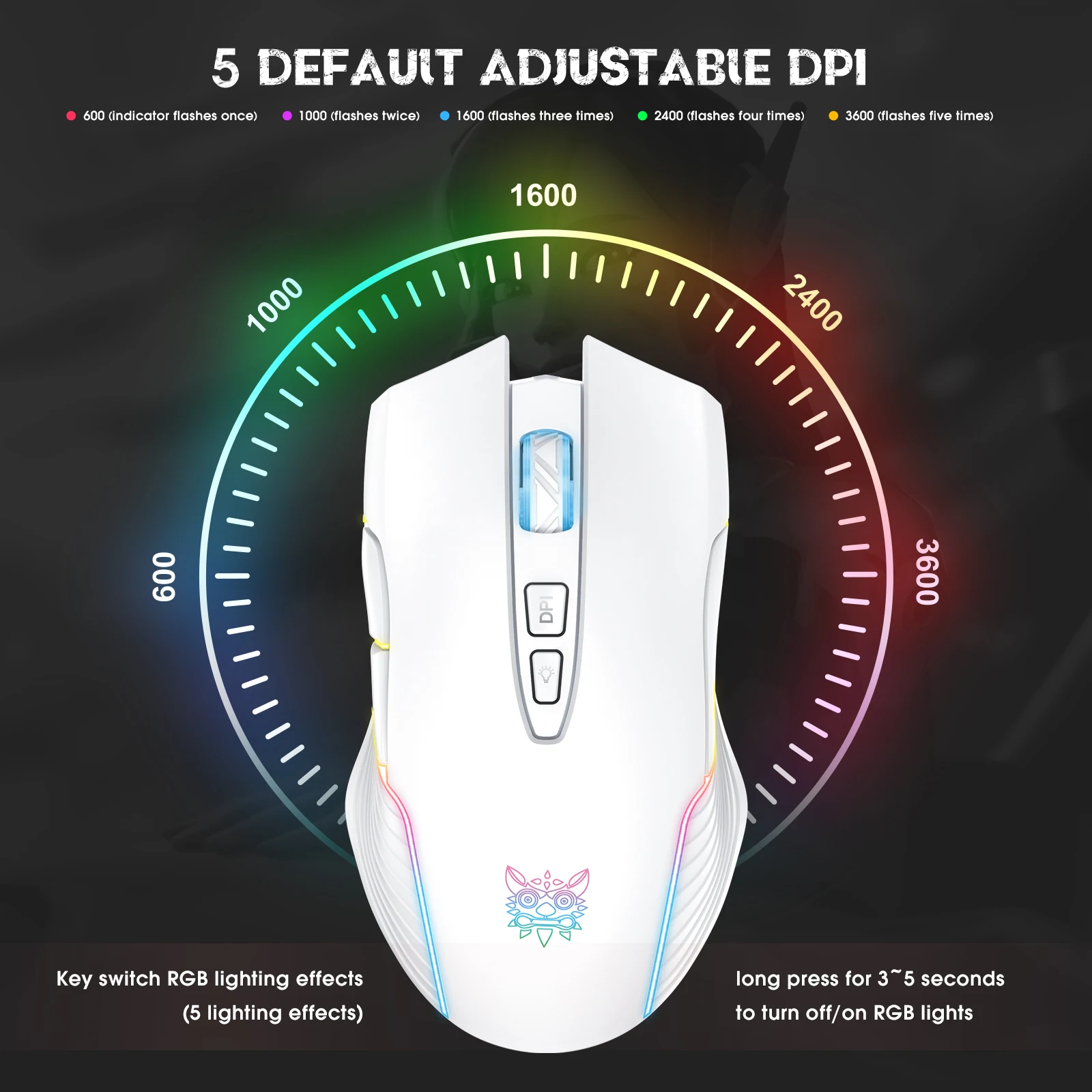 Onikuma CW905 Rechargeable wireless mouse mute computer home office gaming mice wholesale pc gamer maus mouse
