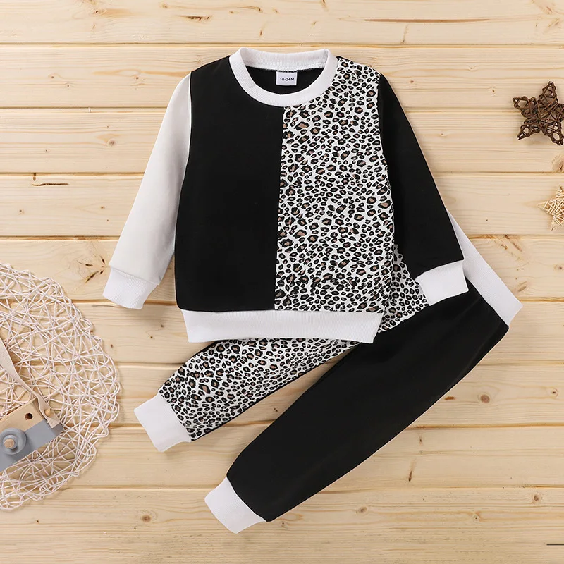 Fashion spring autumn 2pcs toddler pullover sweatshirt pants girls children wear boys casual clothes kids boutique clothing sets