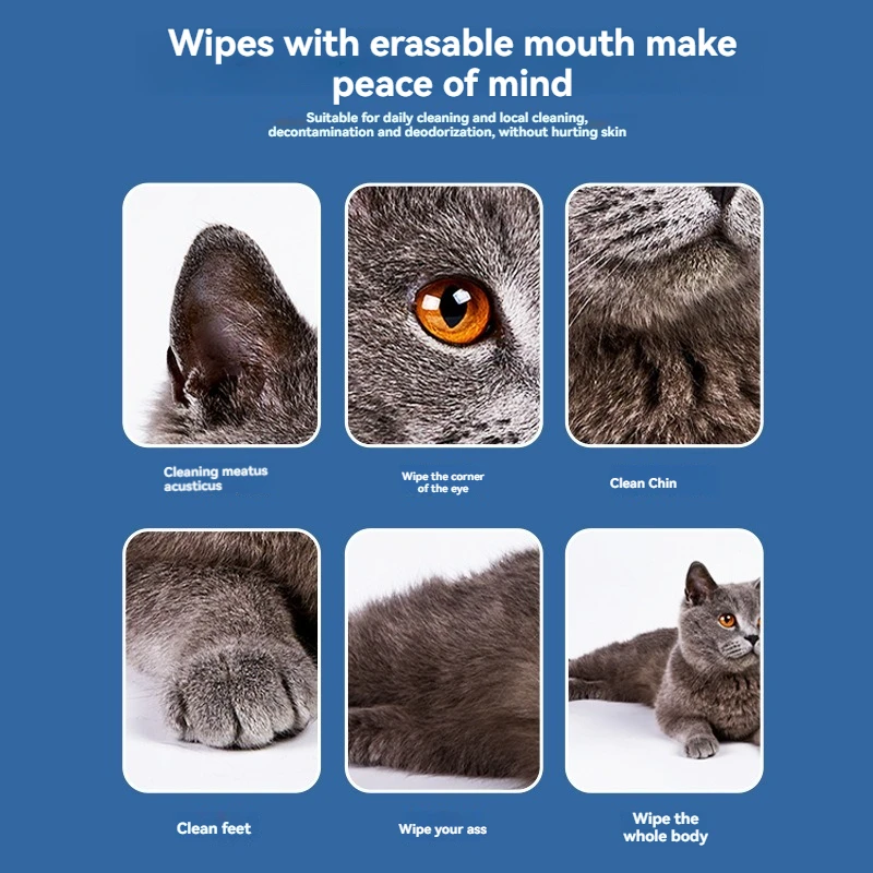Good quality pet wipes 200 portable cat and dog eye wipes for disposable tear removal Scar to remove eye dirt