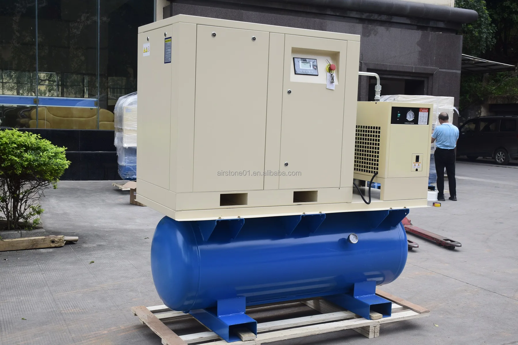 11kw screw air compressor with tank