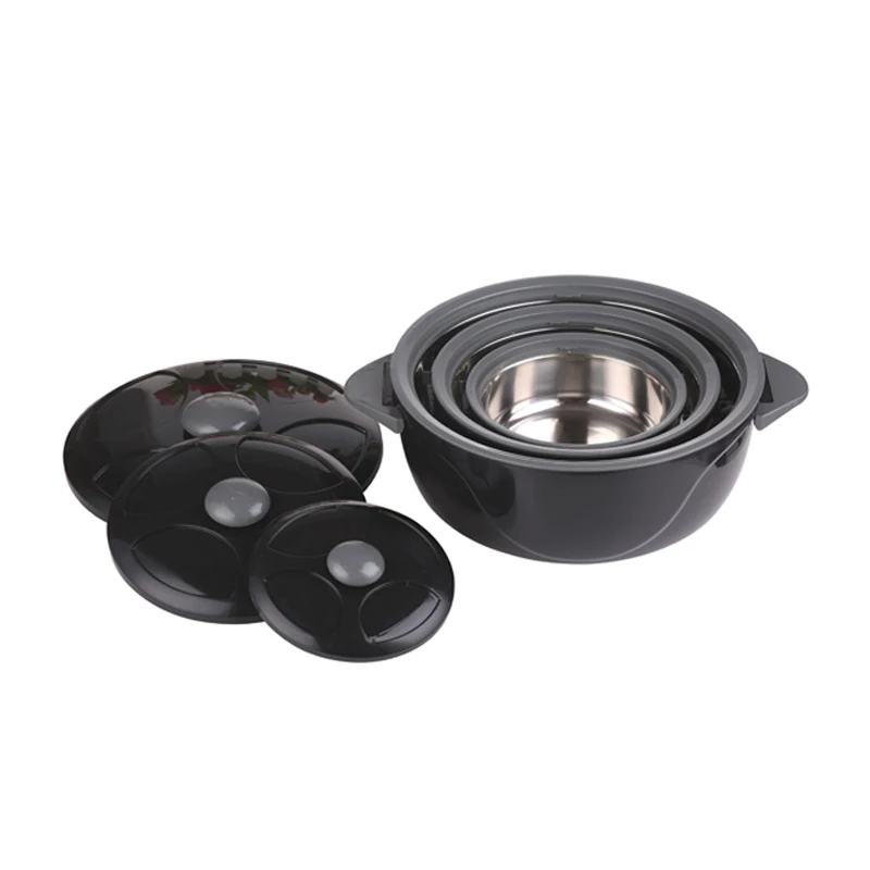 
High Quality 3 pcs set Stainless Steel Insulated thermal Hot Pot Casserole 