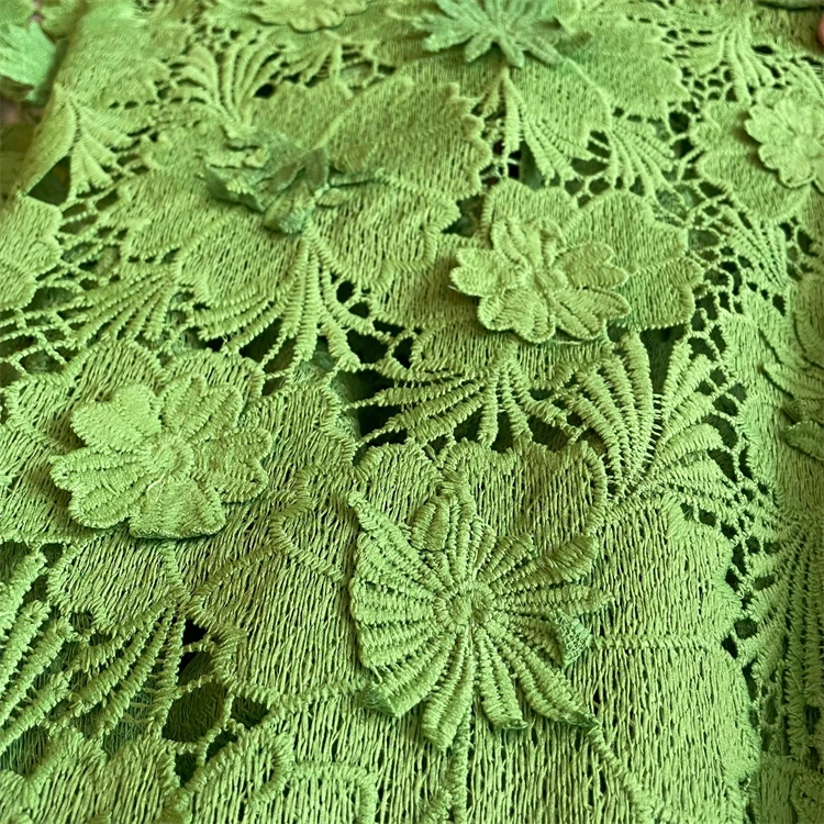 2024 New design African bridal wedding decoration materials Guipure Lace Fabric Nigerian Cord Embroidery Lace Fabric