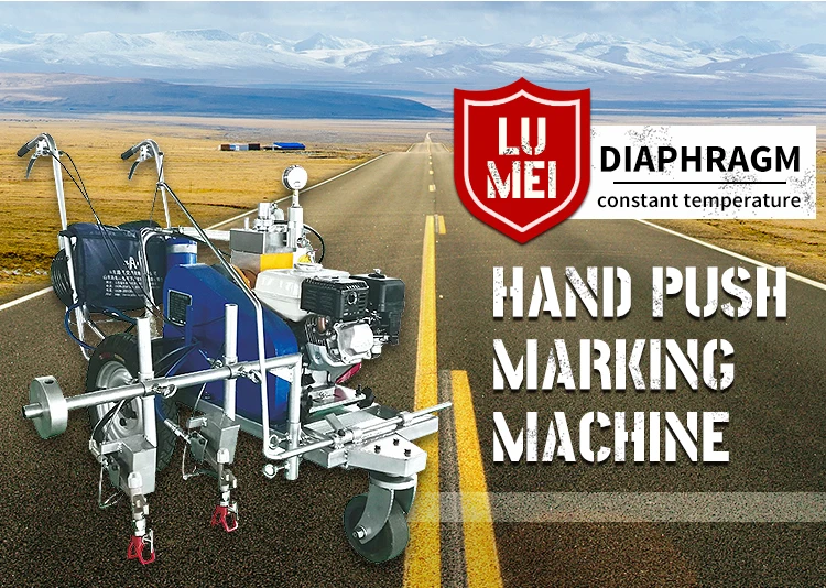 Lumei Paint striping equipment push cold spray road line marking machine price compressor for road painting machines