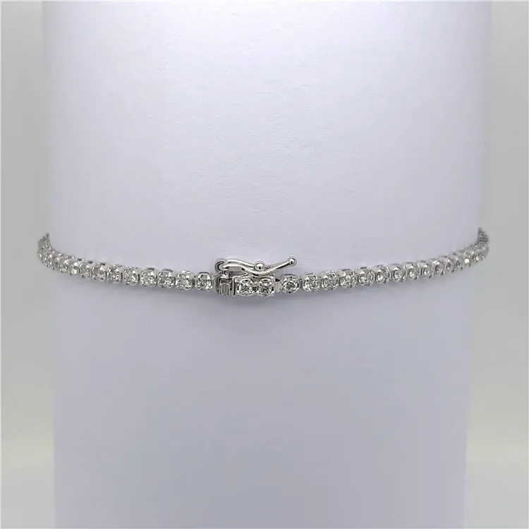 
JMW Japan Women Classic 18K White gold Real Diamond Tennis Bracelet Jewellery 