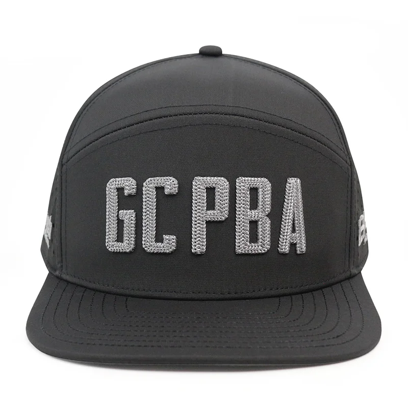 Custom Chain Embroidered logo Flat Perforated Player Hydro 6 Panel Polyester Snapback Applique Sports Caps Performance Golf Hat