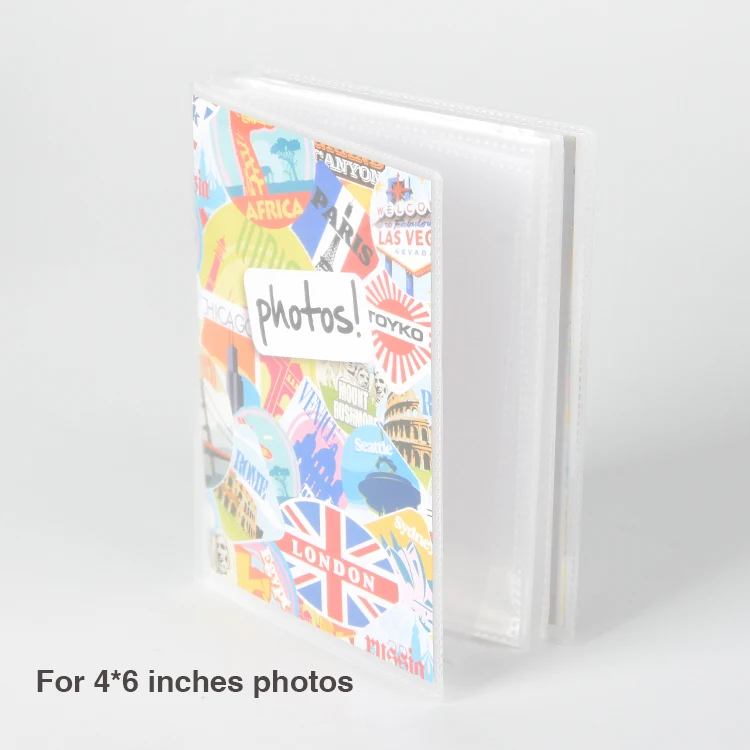 In Stock Removable Insert Clear View PP Covers Photo Album with White Background Pockets for 24 sheet 48 Pockets 4x6 Photos