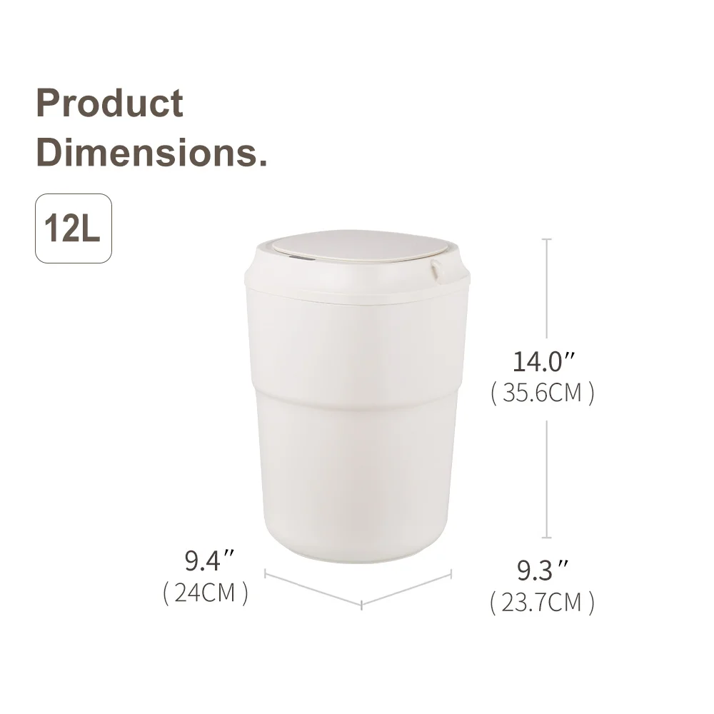 12L Slim Trash Can Smart Garbage Bin Sensor Dustbin Automatic Waste Bin with 4 Working Mode