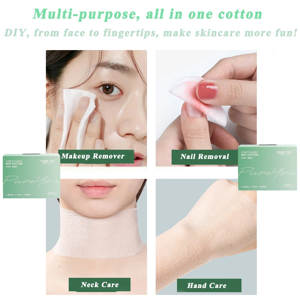 Hot Selling Quality Save Water Wet Compress High Elasticity Stretchable Cotton Pad Facial Makeup Remover Cotton Pads for Face
