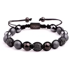 New design custom design logo diamond ball gemstone macrame men bracelet