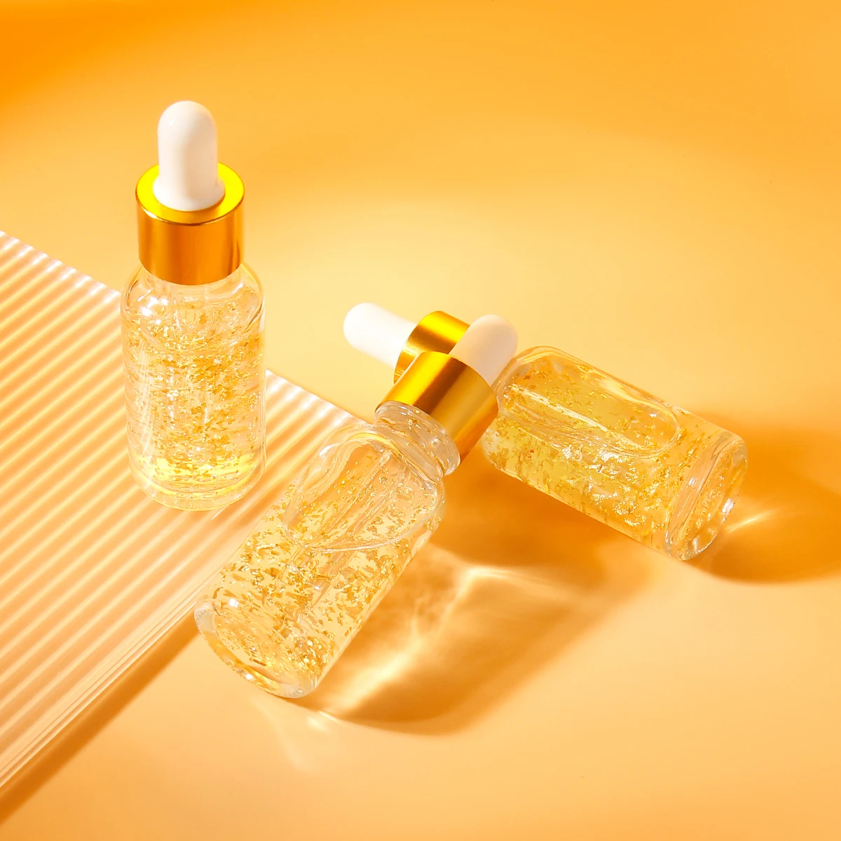 OEM Facial Vitamin C Fades Fine Lines Essence Face Serum Hyaluronic Acid Aging Anti Wrinkle Collagen Nicotinamide 24K Gold Serum