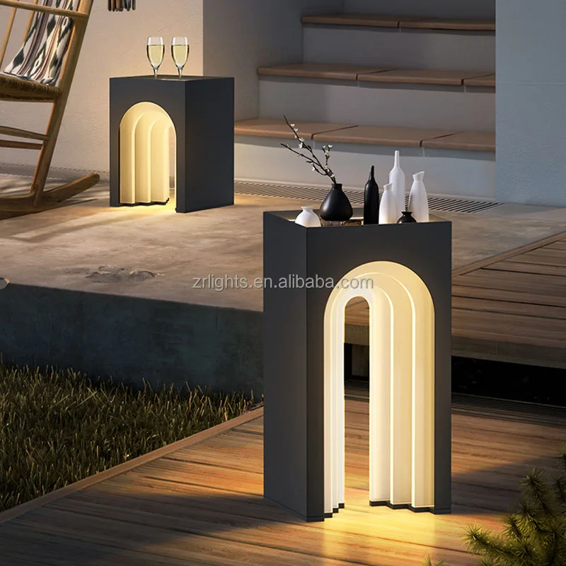 Hot Sale solar LED Stainless Steel Pillar Light Decoration Lamps Garden Light USB Charger Rechargeable Portable Table Lamp