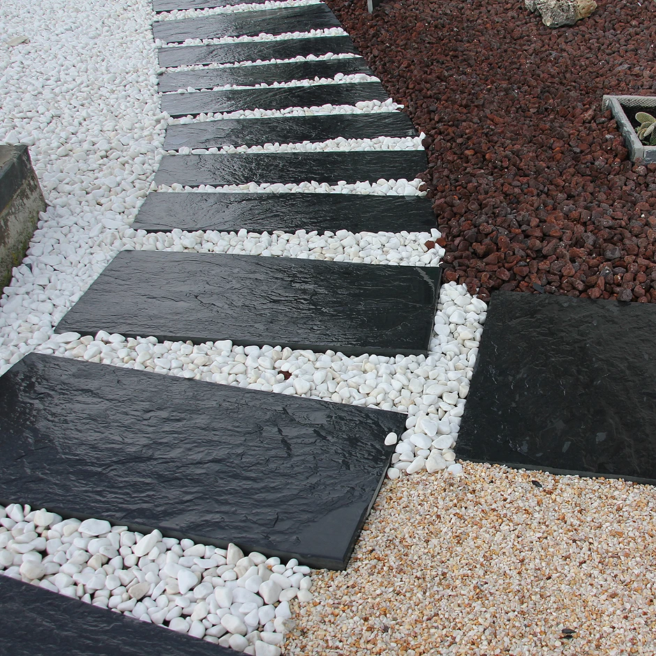 Wholesale good price white pebble tumbled snow white cobble stones for landscaping outdoor decoration