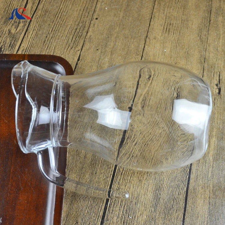 Big Capacity Glass Tea beer  jar With Handle 1.1L  Transparent pitcher Arc Shape drinking jug