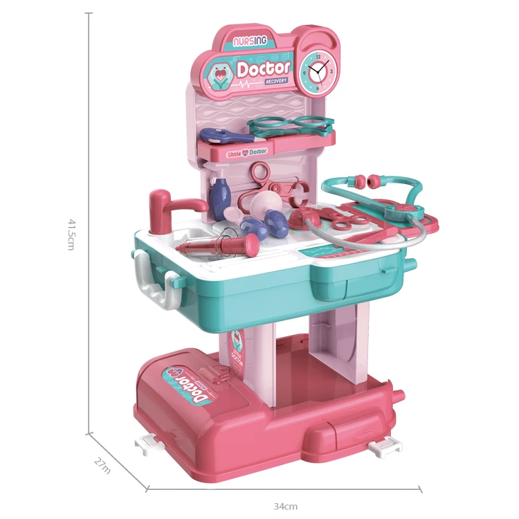 22 Pcs Medical Accessories Educational  Suitcase Toy Pretend Play Set Doctor Schoolbag Toy