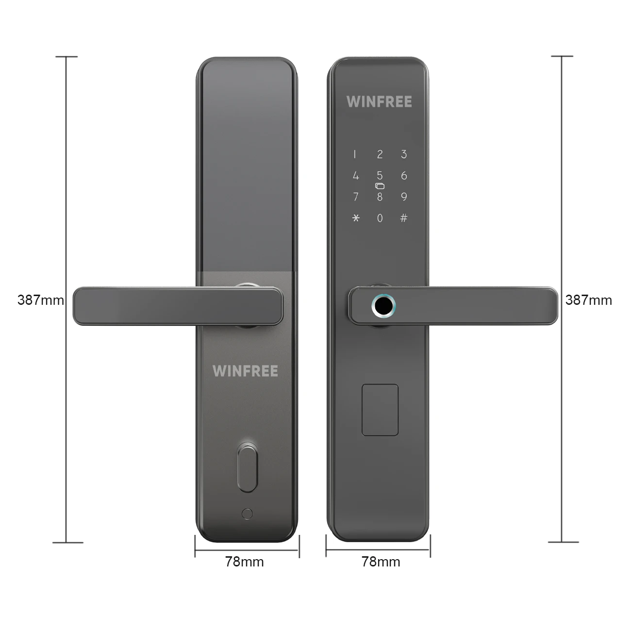 Guangdong WINFREE Fingerprint Lock Electric Password Intelligent TTlock Bluetooth Security Door Touch Keypad