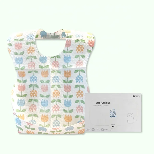 baby feeding free sample waterproof pocket design disposable bibs for restaurants