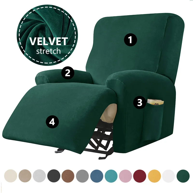 Velvet Recliner Cover Split Design Massage Lazy Boy Chair Cover Lounger Single Couch Sofa Slipcover Armchair Covers