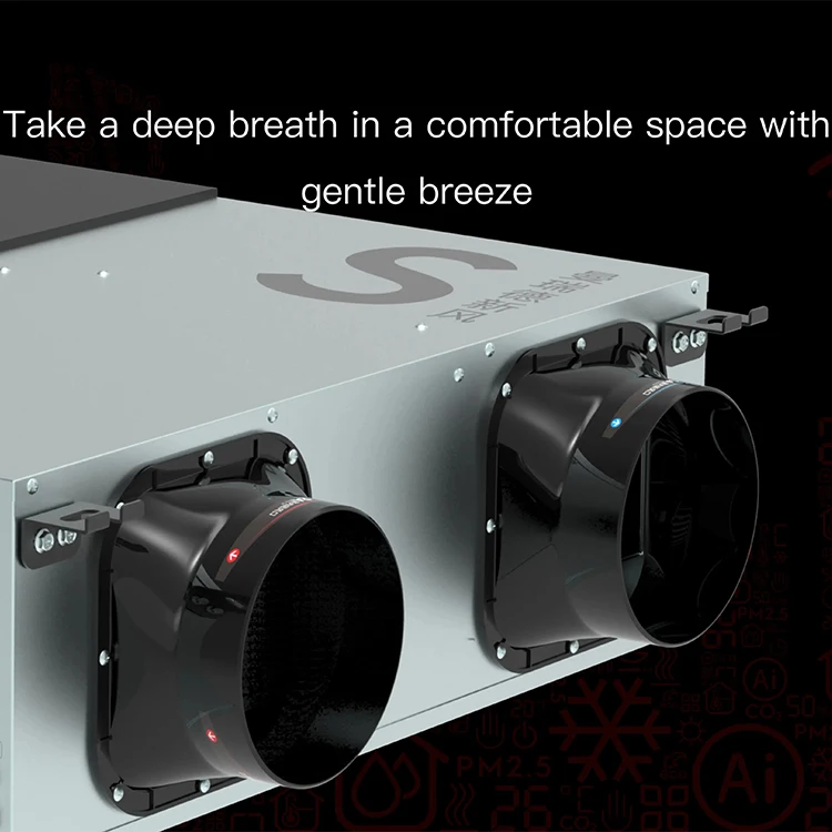 S5 180m3/h 4 inch Wall Mounted Air Recuperator/HRV/ Heat Recovery Ventilation Fresh Air Ventilation System