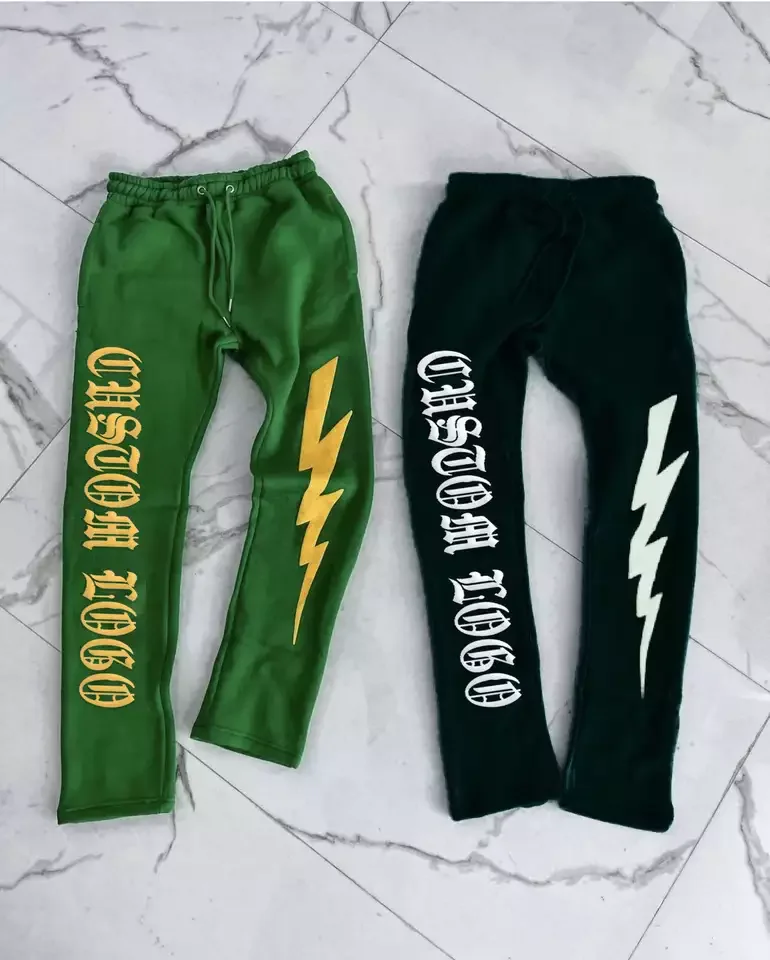 wholesale High Quality 100% Cotton Custom LOGO Loose Puff Print Graphic Trousers Jogger Track Sweat Pants Sweatpants Mens Jogger