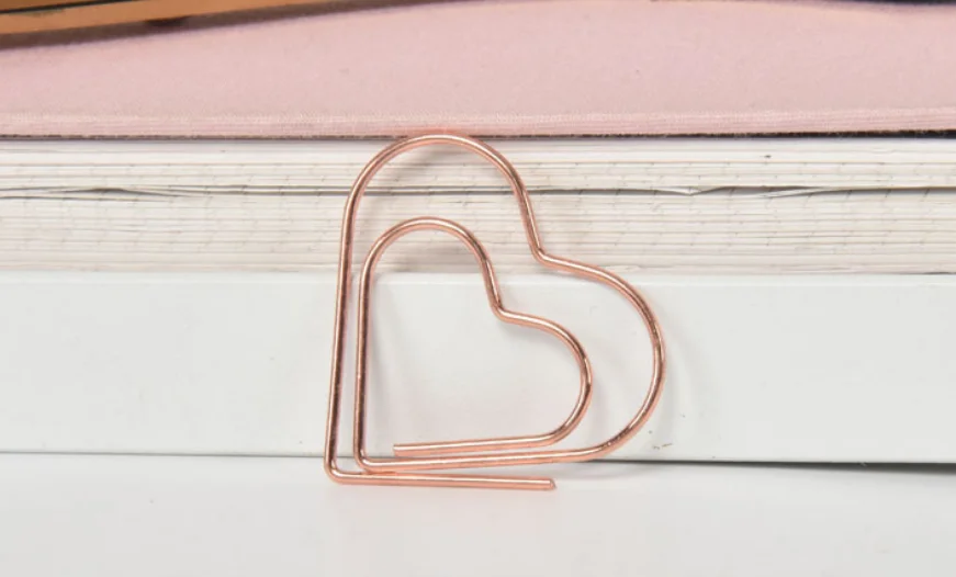 Yes shape paper clips LOVE letter metal rose gold paper clip for files folder