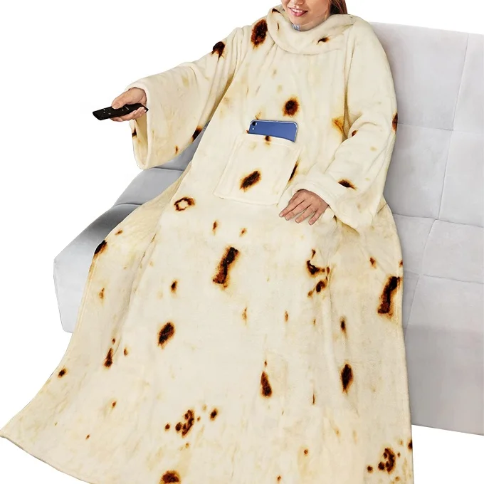 Очень длинное теплое мягкое уютное Фланелевое Флисовое одеяло с рукавами с принтом на заказ