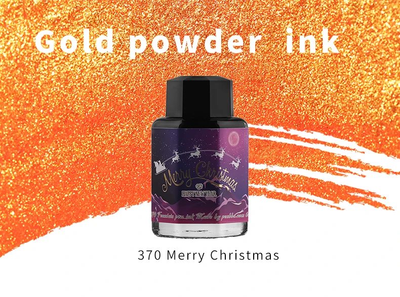PENBBS- 25th Non-carbon and Gold Powder Fountain Pen Ink 60ml Glass Bottle Color for Drawing Dip Made in