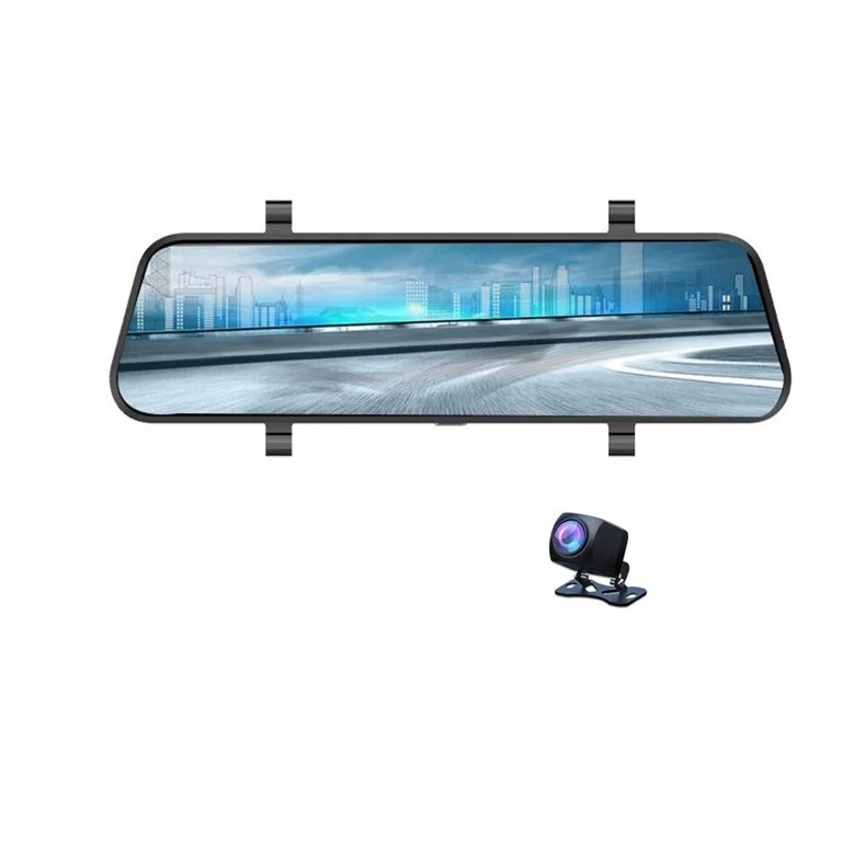 Производство Автомобильный видеорегистратор 1080P видеорегистратор с двумя камерами видеорегистратор Даш Cam Автомобильная 10 дюймовый сенсорный автомобильный камера Потоковое вещание зеркало заднего вида