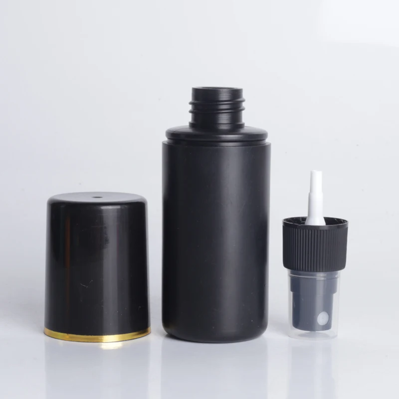 Hot Sale Cheap Price alcohol Mist 50Ml 30Ml travel Spray Bottle Matte black Plastic Bottles for cosmetic packaging in store