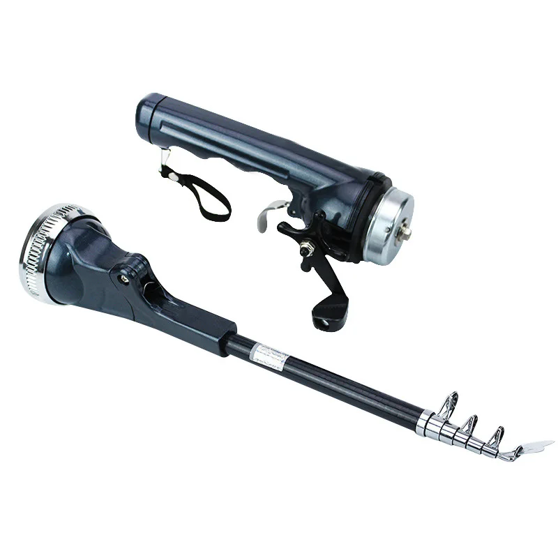 Wholesale foldable fishing rod integrated built-in wheel comes with fishing line portable pocket throwing rod road sub rod
