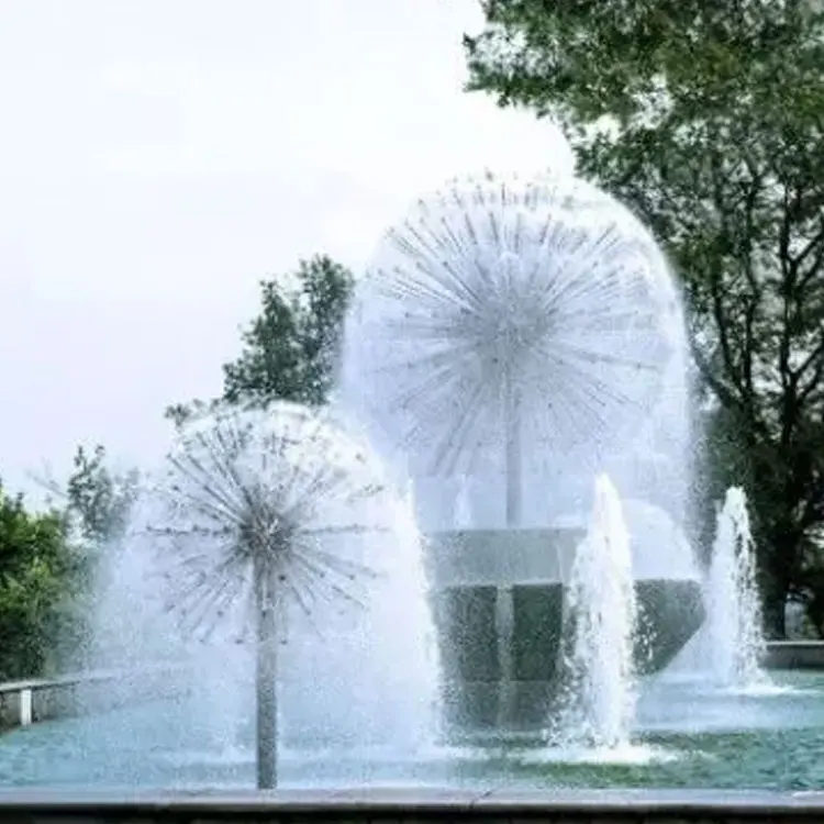 French Style Outdoor Led Lights Crystal Ball Shaped Waterfall Dandelion Fountain For Sale