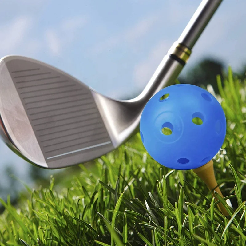 Practice Golf Balls Colorful Airflow Plastic Golf Training Balls for Driving Range Home Indoor Swing Practice