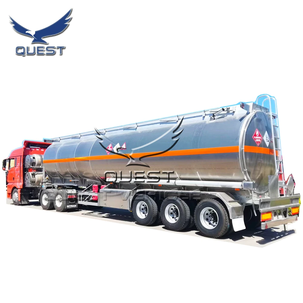 44000 liters mirror aluminium ally liquid petrol fuel tanker truck trailer for sale