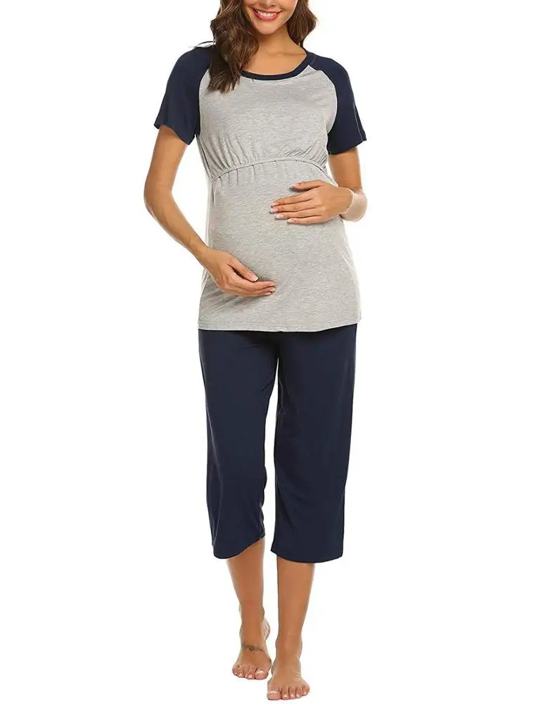 Mom breastfeeding maternity pregnant woman Sweet Mommy pregnant clothes and Nursing Layered  jogger set for women