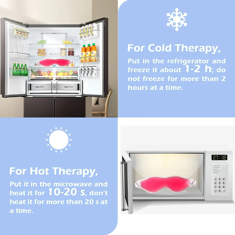 Reusable Cool Freezer Gel Eye Facial Mask Gel Eye Mask Hot Cold Pack Patch Heating Pads Cold Compress Heated Pad