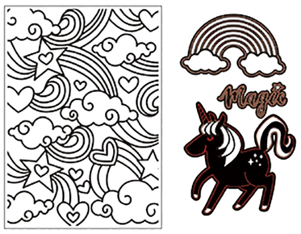 CE20180815 106*150mm Metal Die cut stencil and plastic embossing folder set for DIY craft scrapbooking cardmaking