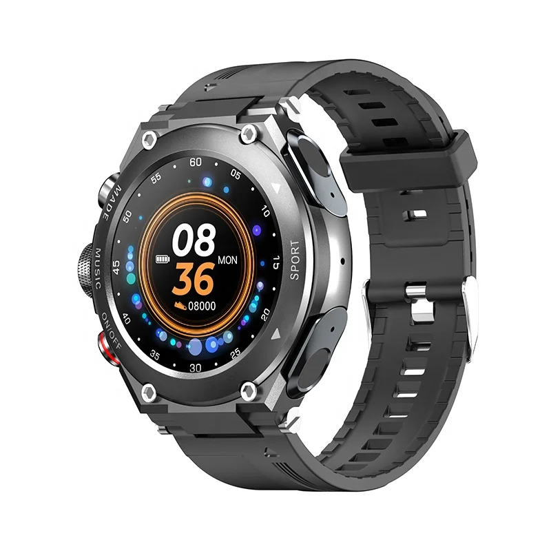 Newest body temperature sport smart watch earbuds calling ip68 waterproof health bracelet tracker smartwatch tws earphone 2 in 1