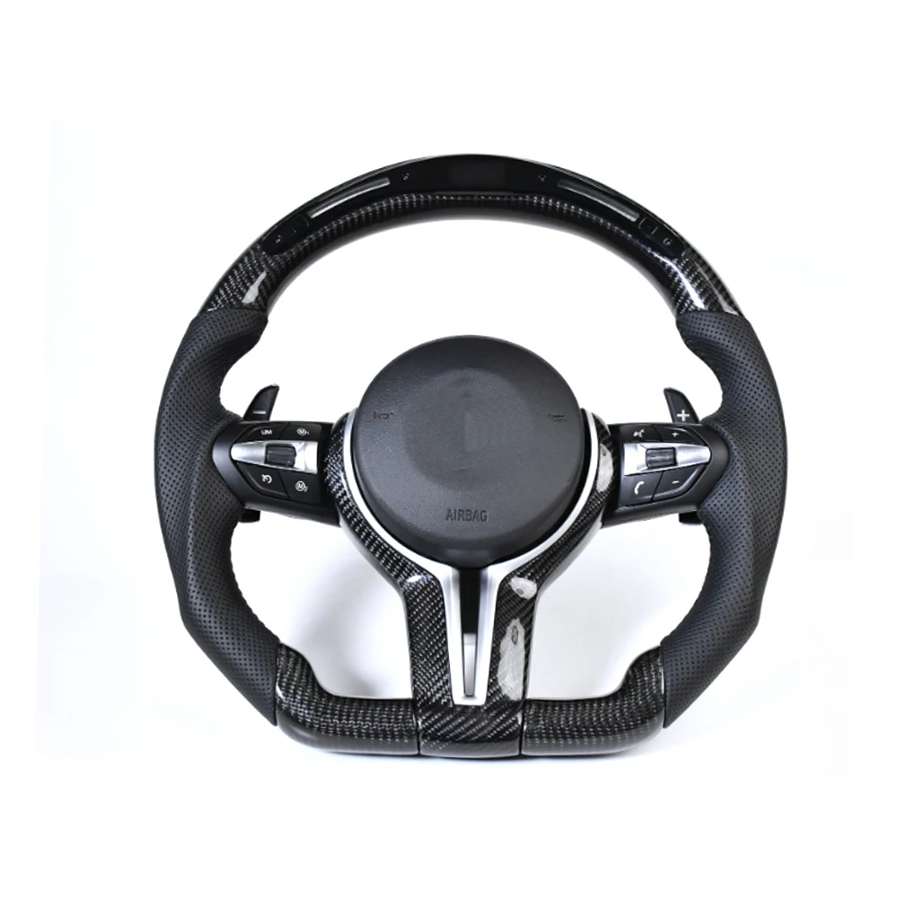 Quick Release Handmade Exterior Coating Carbon Fiber LED Steering Wheel For BMW M2 M3 M4 M5 F10 F20 F22 F30 F32 F36 F90